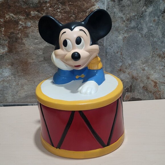 Mickey Mouse Cookie Jar Drum Walt Disney Productions S 869 - Picture 1 of 11
